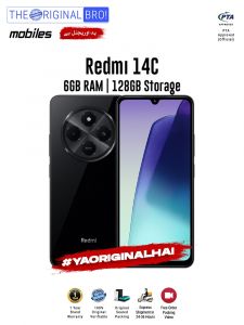 Redmi 14C - 6GB RAM - 128GB Storage - PTA Approved - 12 Months Warranty - Black - The Original Bro Mobiles - TOB35